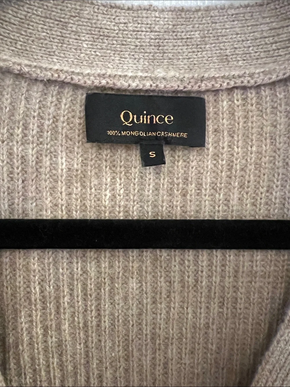Quince Mongolian Cashmere Oversized Boyfriend Cardigan Sweater, Oatmeal, Small